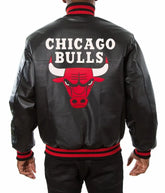 Chicago Bulls Black Varsity Leather Jacket